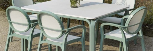 Lauro Table – edelweiss (700 x 1400) with Gemma Chairs