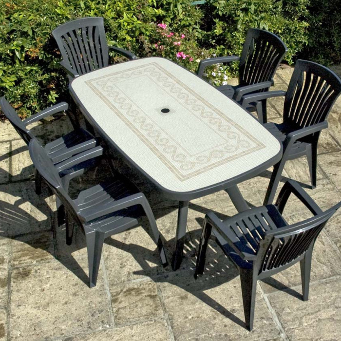 Toscana 165 with Diana chairs - Anthracite