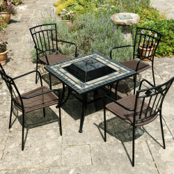 Miranda Fire Pit Table (820 x 820 mm) with Murcia Chairs