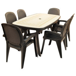 Toscana 165 with Creta wicker chairs in Anthracite