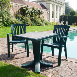 Giove 70 table with Diana chairs - green