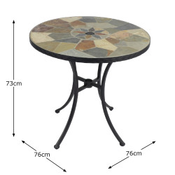 POMPEI 76cm Bistro Table Dimension MS1