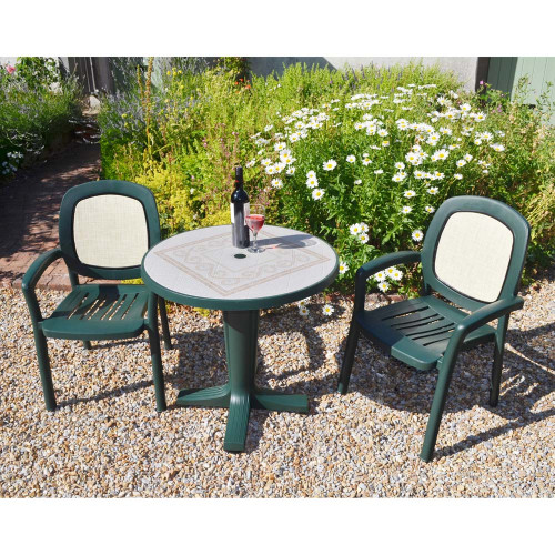 Marte 78 table with Beta chairs - green