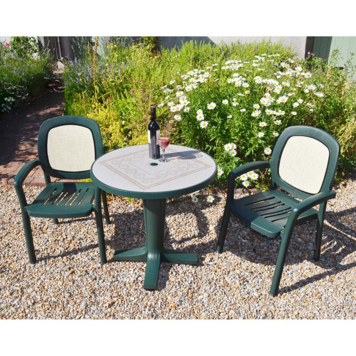 Marte 78 table with Beta chairs - green