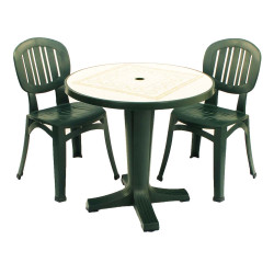 Marte 78 table with Elba chairs - green