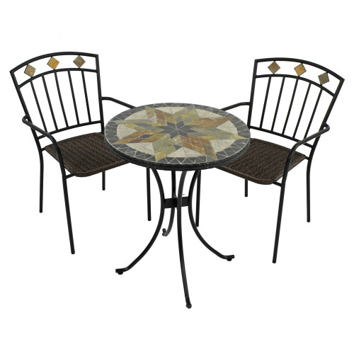 MONTILLA 60cm Bistro Table with 2 MALAGA Chair Set WG1
