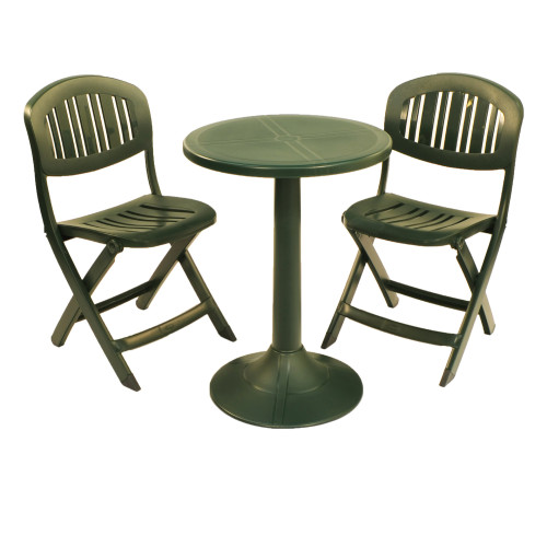 Tucano table with Capri chairs in green