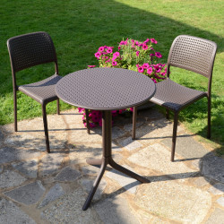 STEP Table with 2 BISTROT Chair Set Coffee LG1