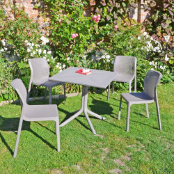 CLIP Dining Table with 4 BIT Chair Set Turtle Dove LG1