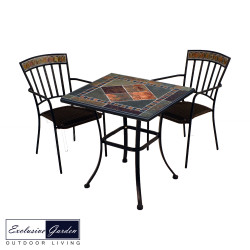 Clandon 71cm square table with 2 Kingswood chairs