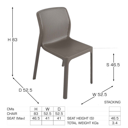 BIT Chair Turtle Dove Dimension MS1