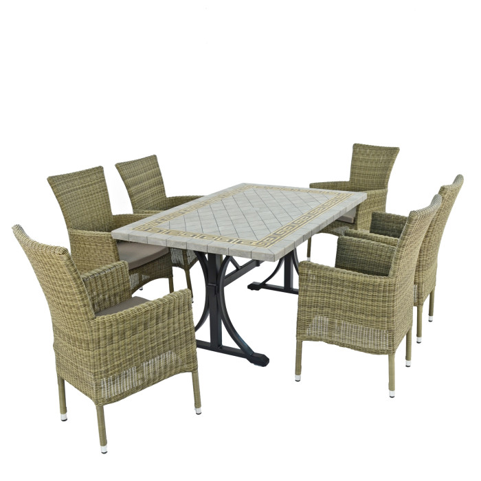 BURLINGTON Dining Table with 6 DORCHESTER Chairs Set [WG2]