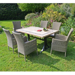 CHARLESTON Dining Table with 6 DORCHESTER Chairs Set LG2