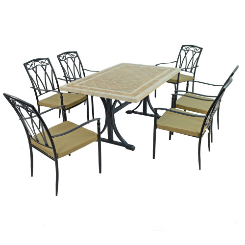 HAMPTON Dining Table with 6 ASCOT Chairs Set WG1