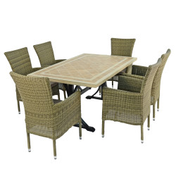 HAMPTON Dining Table with 6 DORCHESTER Chairs Set WG2