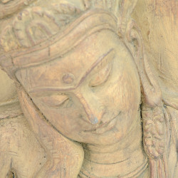 BUDDHA Plaque 64cm Carved Wood Effect Detail WS6