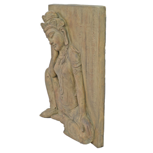 BUDDHA Plaque 64cm Carved Wood Effect Profile WS3