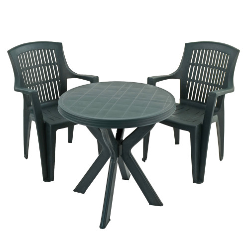 TIVOLI Table with 2 PARMA Chairs Set Green WG1