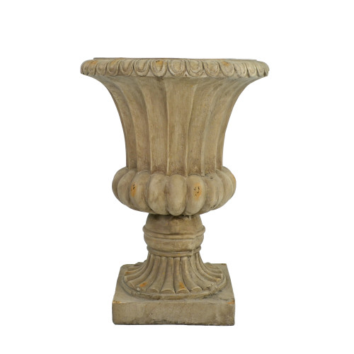 FLUTED URN Tall 71cm Weathered Stone Effect Profile WS1