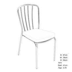 MILAN Bistro Chair Dimension MS10