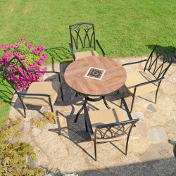 HASLEMERE 91cm Patio with 4 ASCOT Chairs Set LG2