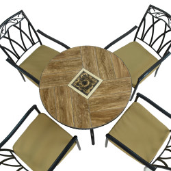 HASLEMERE 91cm Patio with 4 ASCOT Chairs Set WG3