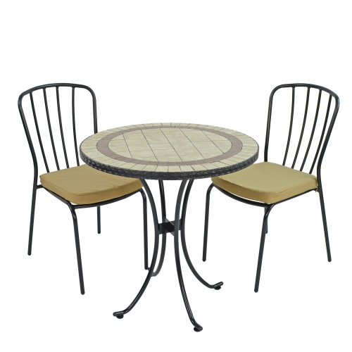 HENLEY 71cm Bistro with 2 MILAN Chairs Set WG1
