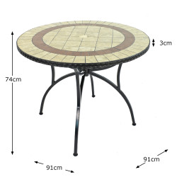 HENLEY 91cm Bistro Table Dimension MS10