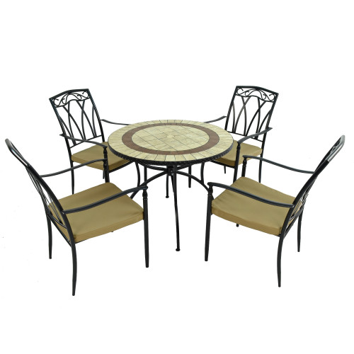 HENLEY 91cm Patio with 4 ASCOT Chairs Set WG1