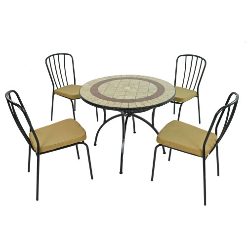 HENLEY 91cm Patio with 4 MILAN Chairs Set WG1