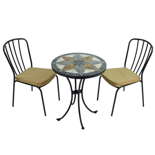 MONTILLA 60cm Bistro Table with 2 MILAN Chair Set WG1