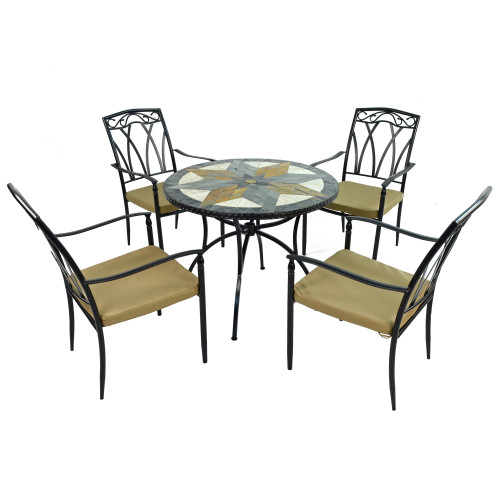 MONTILLA 91cm Patio with 4 ASCOT Chairs Set WG1