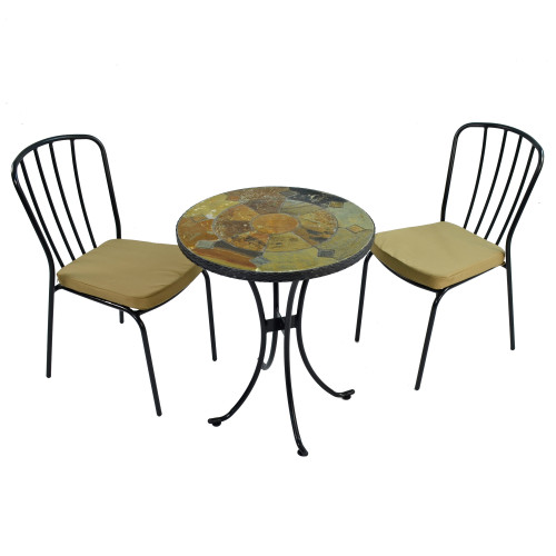 ONDARA 60cm Bistro Table with 2 MILAN Chair Set WG1