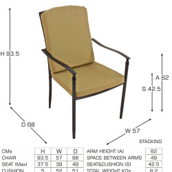 ASCOT DELUXE Dining Chair Dimension MS10