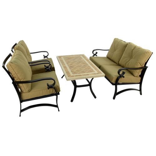 HAMPTON 120x66cm COFFEE Table with WINDSOR DELUXE LOUNGE SOFA 2 Chair Set WG2
