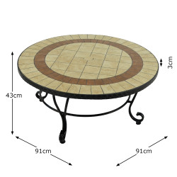 HENLEY 91cm Coffee Table Dimension MS10