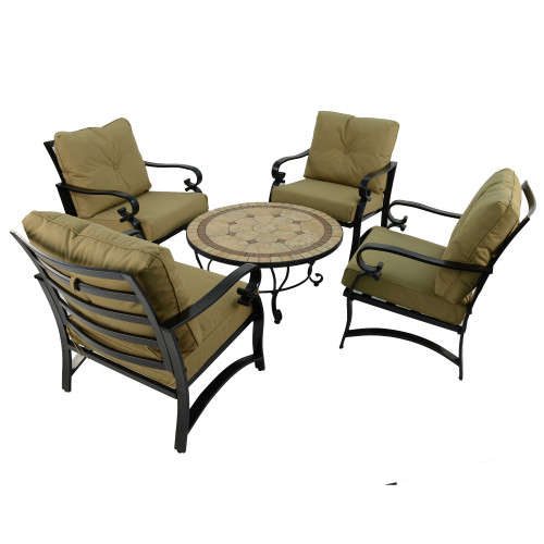 RICHMOND 91cm COFFEE Table with 4 WINDSOR DELUXE LOUNGE Chair Set WG1