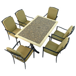 WILMINGTON Dining Table with 6 ASCOT DELUXE Chairs Set WG2