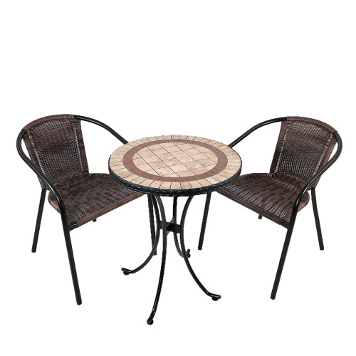 HENLEY 60cm Bistro with 2 San Remo Chairs Set [WS2]