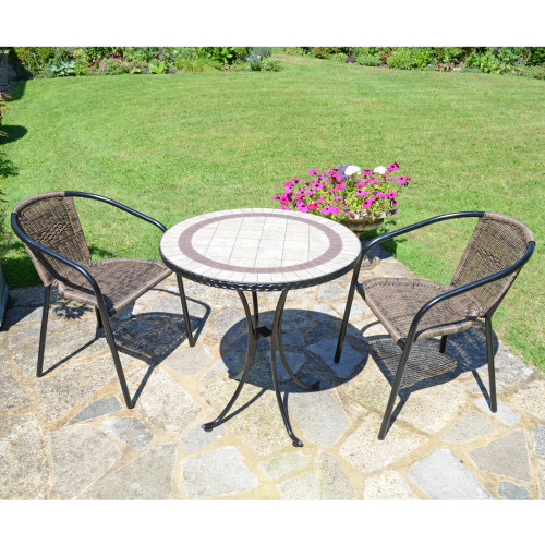 HENLEY 71cm Bistro with 2 San Remo Chairs Set [LS1]