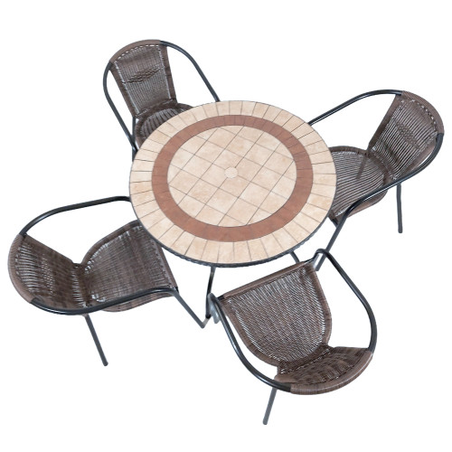 HENLEY 91cm Bistro with 2 San Remo Chairs Set [WS3]