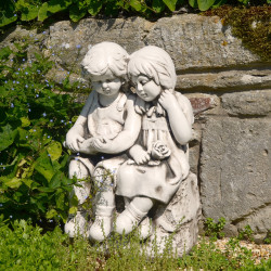 [01] XST 990 ~ JACK & JILL Sitting 56cm Antique Stone Effect