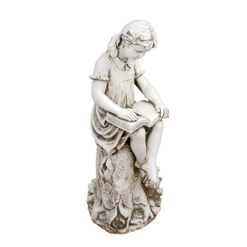 [02] XST 980 ~ MARY Reading Girl 89cm Antique Stone Effect