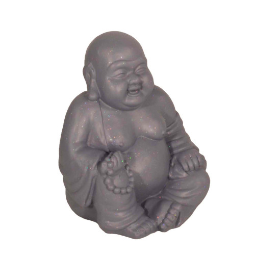 [02] YST 186 ~ BUDDHIST MONK Sitting 34cm Grey Shimmer