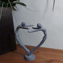 [01] AI 221 ~ HEART COUPLE Elur Iron Figurine 15cm Grey Shimmer