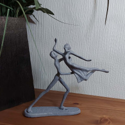 [01] AI 283 ~ DANCING COUPLE IN LIFT Elur Iron Figurine 17cm Grey Shimmer