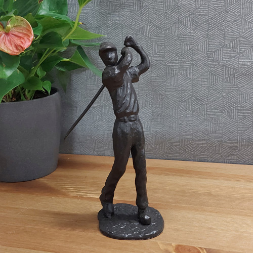 [01] AI 442 ~ GOLFER MAN Elur Iron Figurine 22cm Mocha