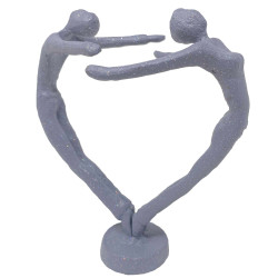 [02] AI 221 ~ HEART COUPLE Elur Iron Figurine 15cm Grey Shimmer