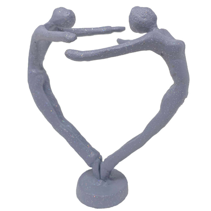 [02] AI 221 ~ HEART COUPLE Elur Iron Figurine 15cm Grey Shimmer