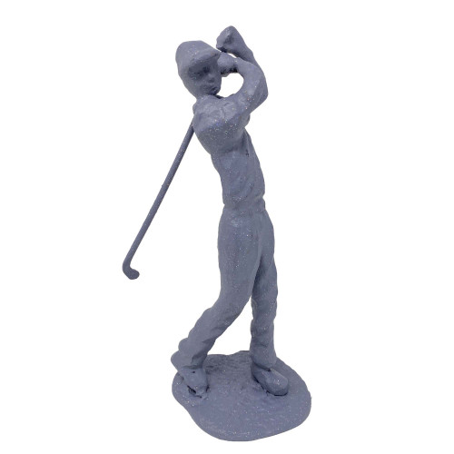 [02] AI 432 ~ GOLFER MAN Elur Iron Figurine 22cm Grey Shimmer